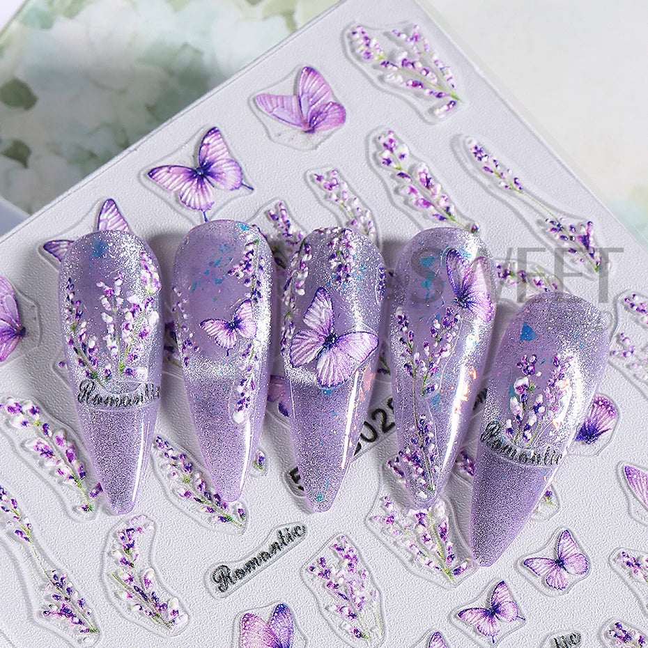 SWEET TREND 5D Relief Nagelsticker - Texturiert 24 Stück