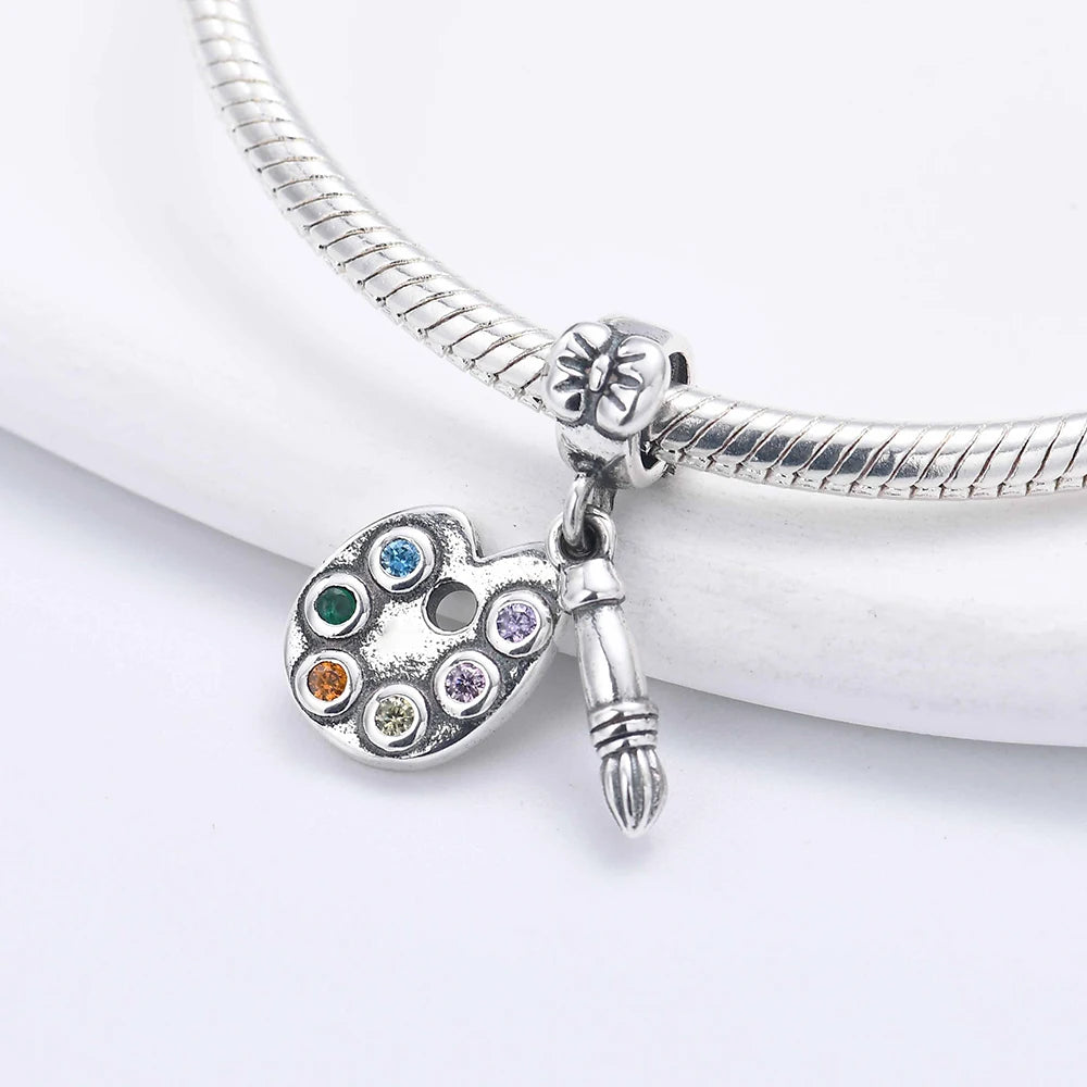 Neue 925 Silber Lernhilfe Schultasche Uhranhänger Charms Beads Fit Original Pandora Armband DIY Schmuck Für Frauen 2024
