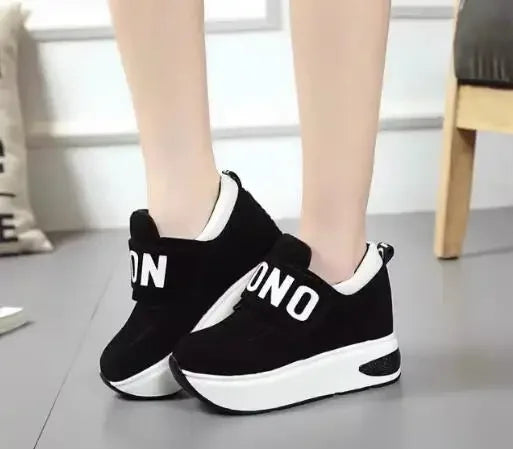 NEW Platform Wedge Sneakers Ladies Shoes Sneaker Casual Shoes Trainers Women Female Shoes Black Red Sneaker Women Tenis Feminino