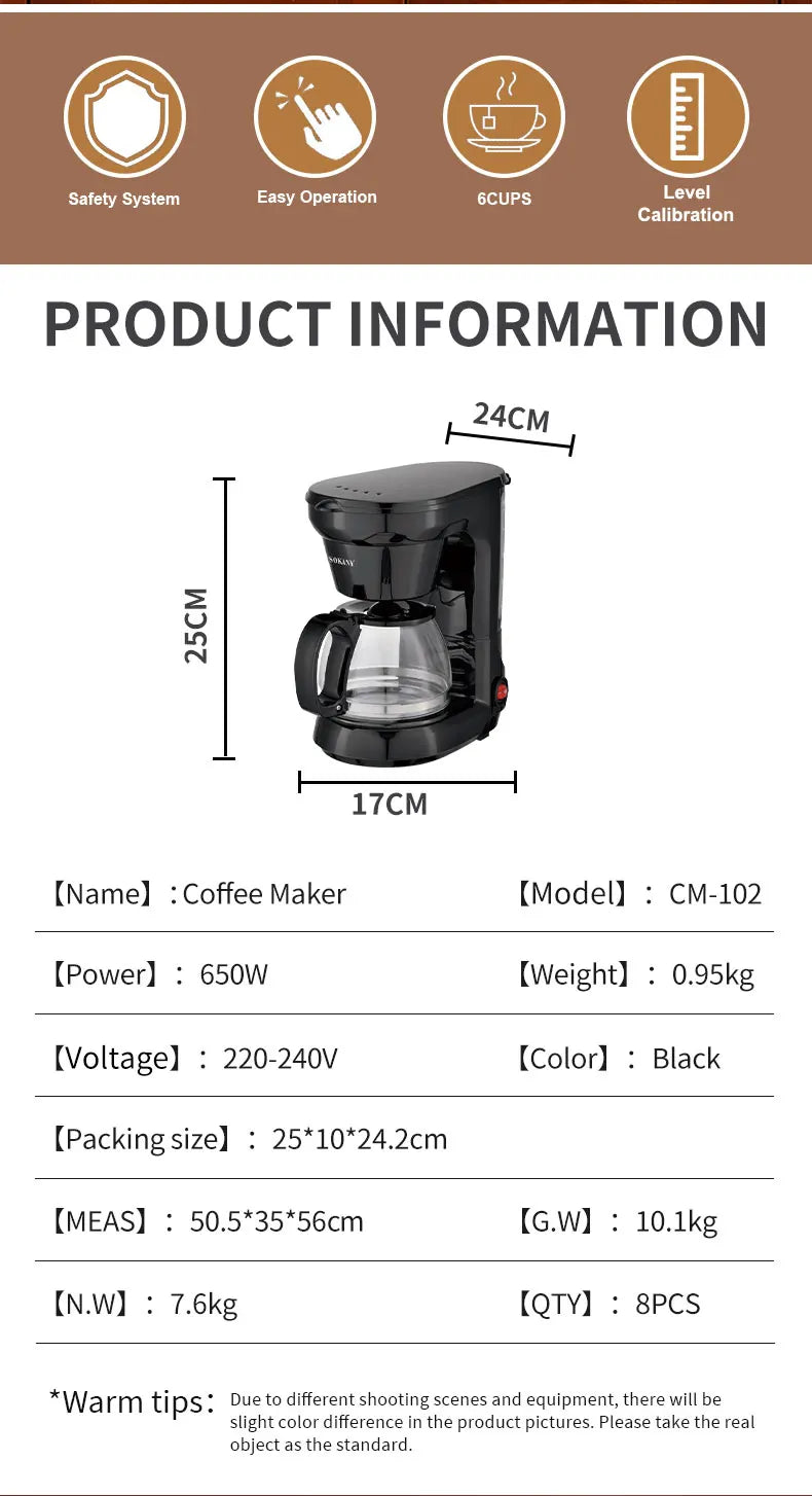 Sokany Espressomaschine Ein Klick Start - 5 Tassen 110220V