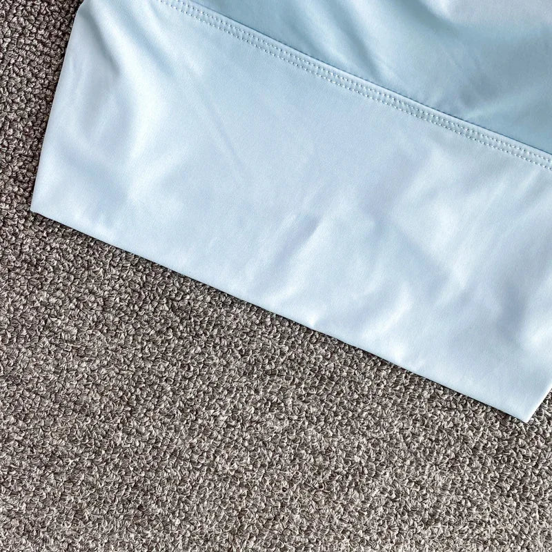 Women Crop Tops elegant Solid Color Camisole Ice Silk Tube Top Seamless Sports Tank Top Wireless Underwear Padded Bra Bralette Vest