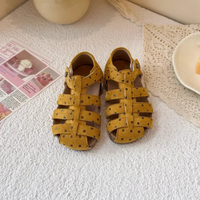 Mädchen-Sandalen 2025: Polka-Dots Princess Korean-Style - Sweet Summer Collection