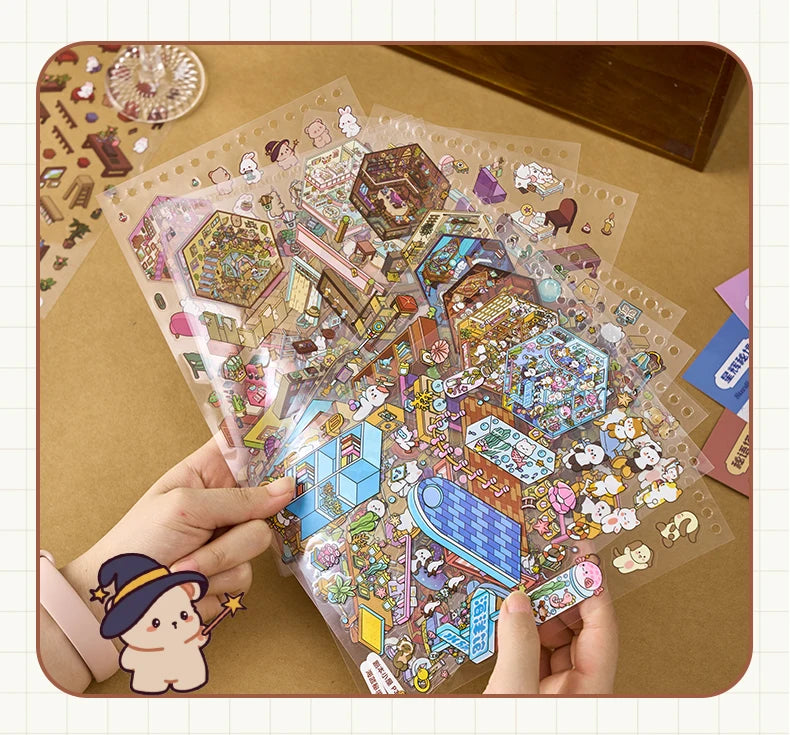 Kawaii 20in1 3D Cartoon Aufkleber - DIY, 190x135mm