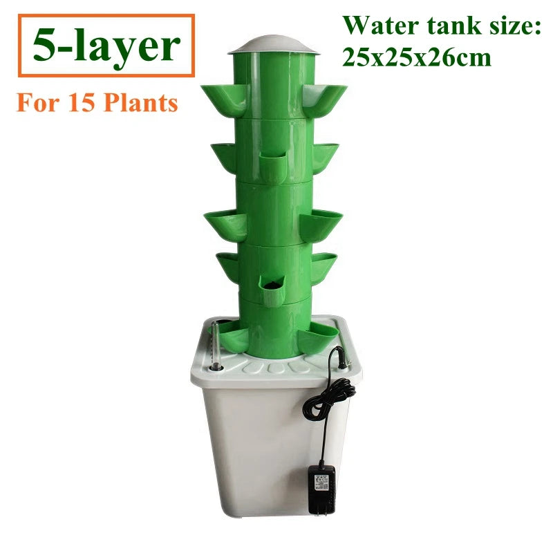 Vertical Hydroponic Tower Greenhouse Garden Indoor Soilless Culture Growing System Vertical Tower Veg Planter Grow Pot Kit