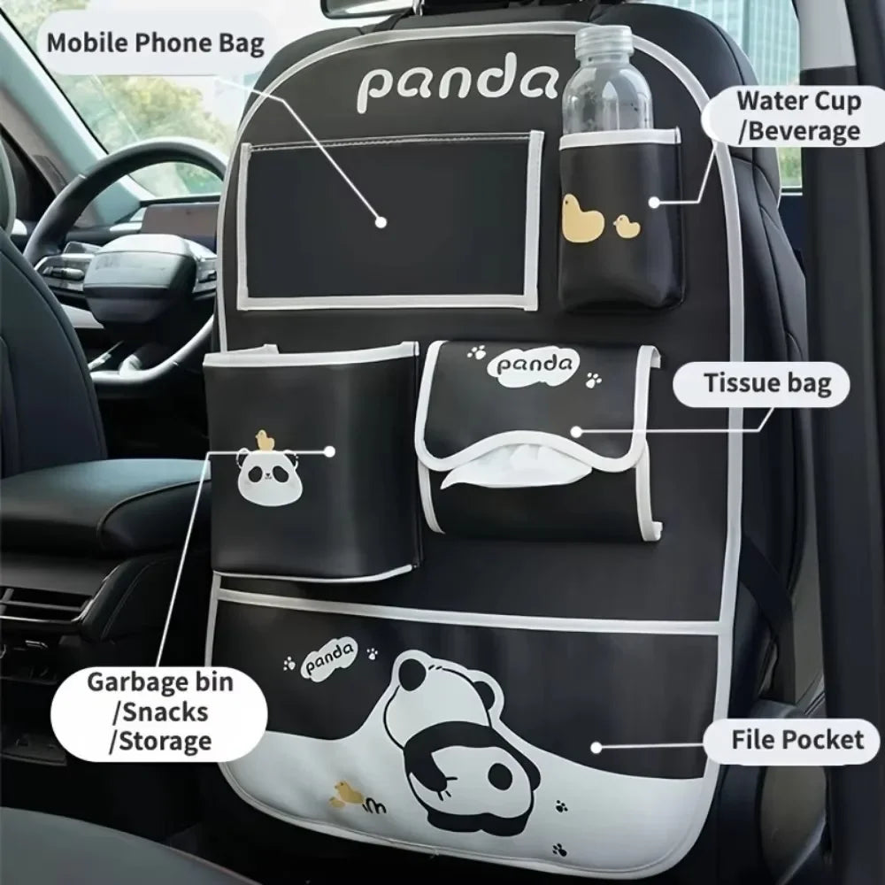 Organizator auto 2025: Geantă de depozitare pentru spătarul scaunului auto, pernă anti-șoc pentru copii - Organizator suspendat pentru spătarul scaunului cu desene animate, impermeabil, durabil, colecție de depozitare auto