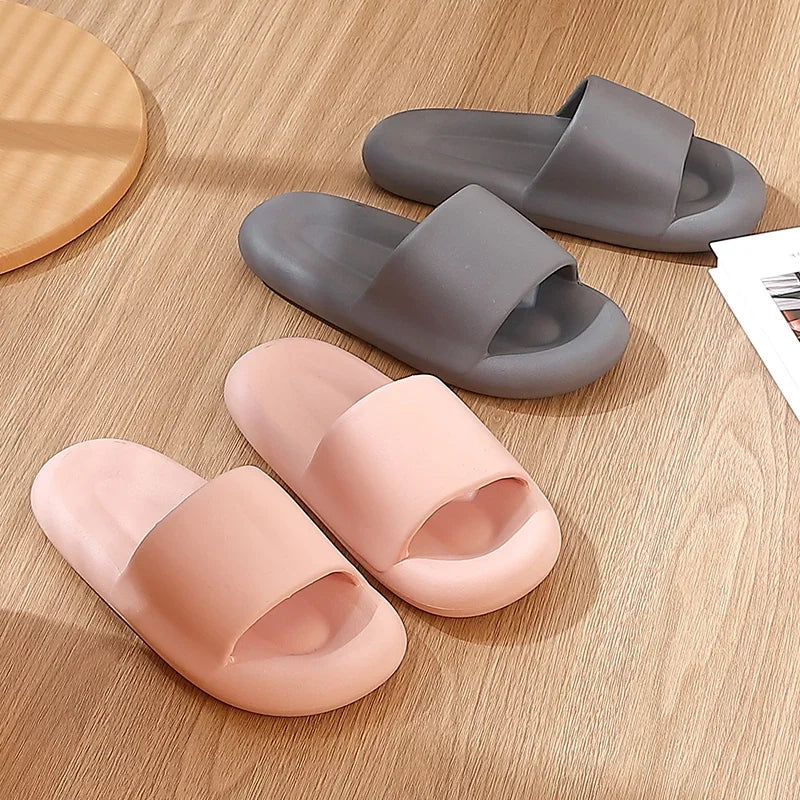 New Soft EVA Slippers Couples Home Slipper Outdoor Beach Summer Sandals Bath Men Flip Flops Non-Slip Women Thick Sole Shoes