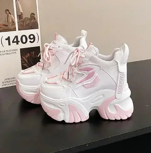 Fashion Sneakers For Women 11CM Platform Chunky Casual Shoes High Quality Autumn Woman Tenis Female Walking Trainers Thick Sole