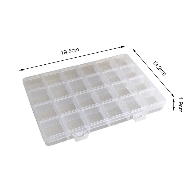 Praktisch 24 Gitter Fach Plastik Transparent Lagerung Box Schmuck Ohrring Perle Schraube Halter Koffer Display Organizer Container