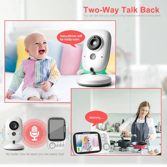 VB603 Video Baby Monitor 2.4G Drahtlos Mit 3.2 Zoll LCD 2 Weg Audio Sprechen Nachtsicht Überwachung Sicherheit Kamera Babysitter - Golden Bridge Store