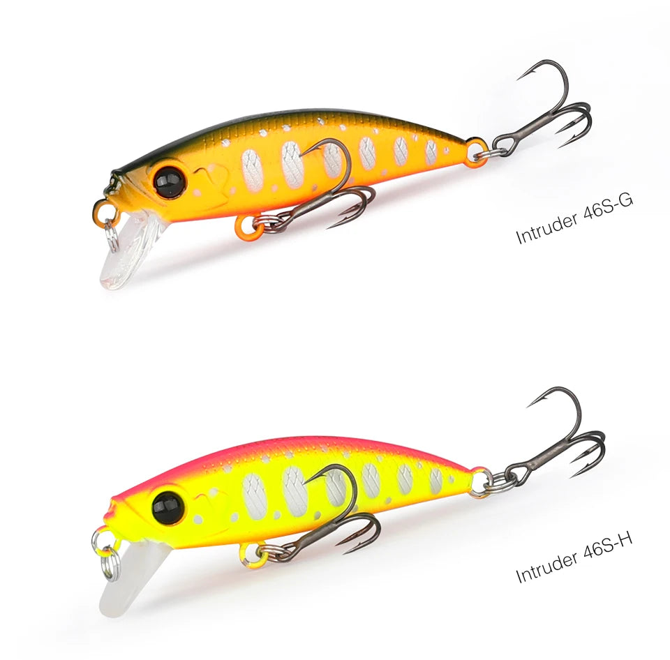 TSURINOYA 46S Sinking Minnow Fishing Lure Intruder 46mm 5g Artificial Trout Ajing Stream Lake Jerkbait Rockfishing Hard Baits