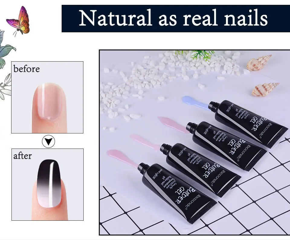 Gel semipermanent pentru unghii, gel de unghii Polygels, lampă UV LED, material pentru extensii de unghii, lampă acrilică, temperatură