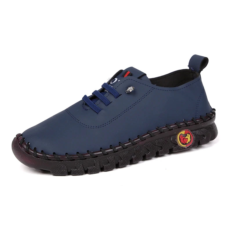 Sneakers Women Shoes Loafers Lace Up Leather Flat New Spring Ladies Casual Shoes Outdoor Travel and Walking Women Shoes
