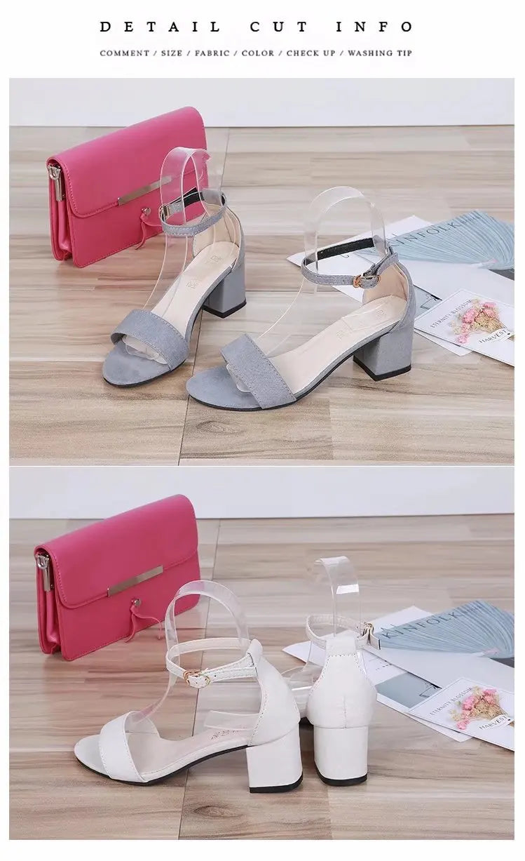 Heeled Sandals Women 2024 Elegant Woman Shoes with Low Heels Luxury Designer Block Heel elegant Best Selling Products