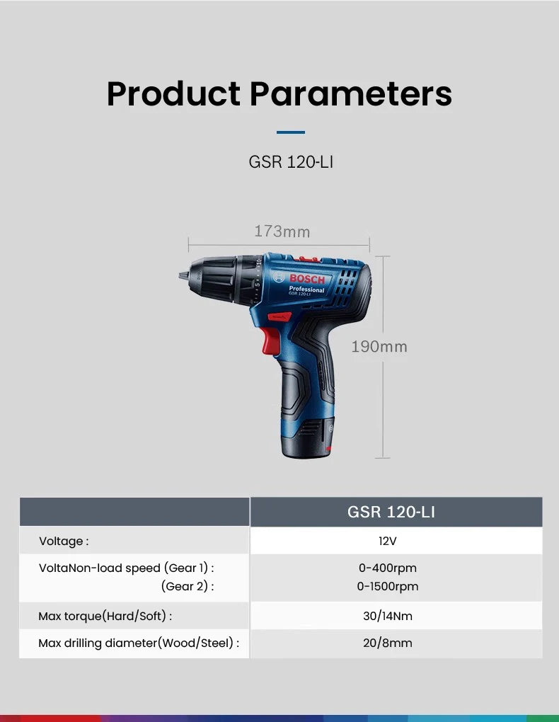 Bosch GSR 120-Li 2025: Brushless Akku-Bohrschrauber - Professional Power Collection
