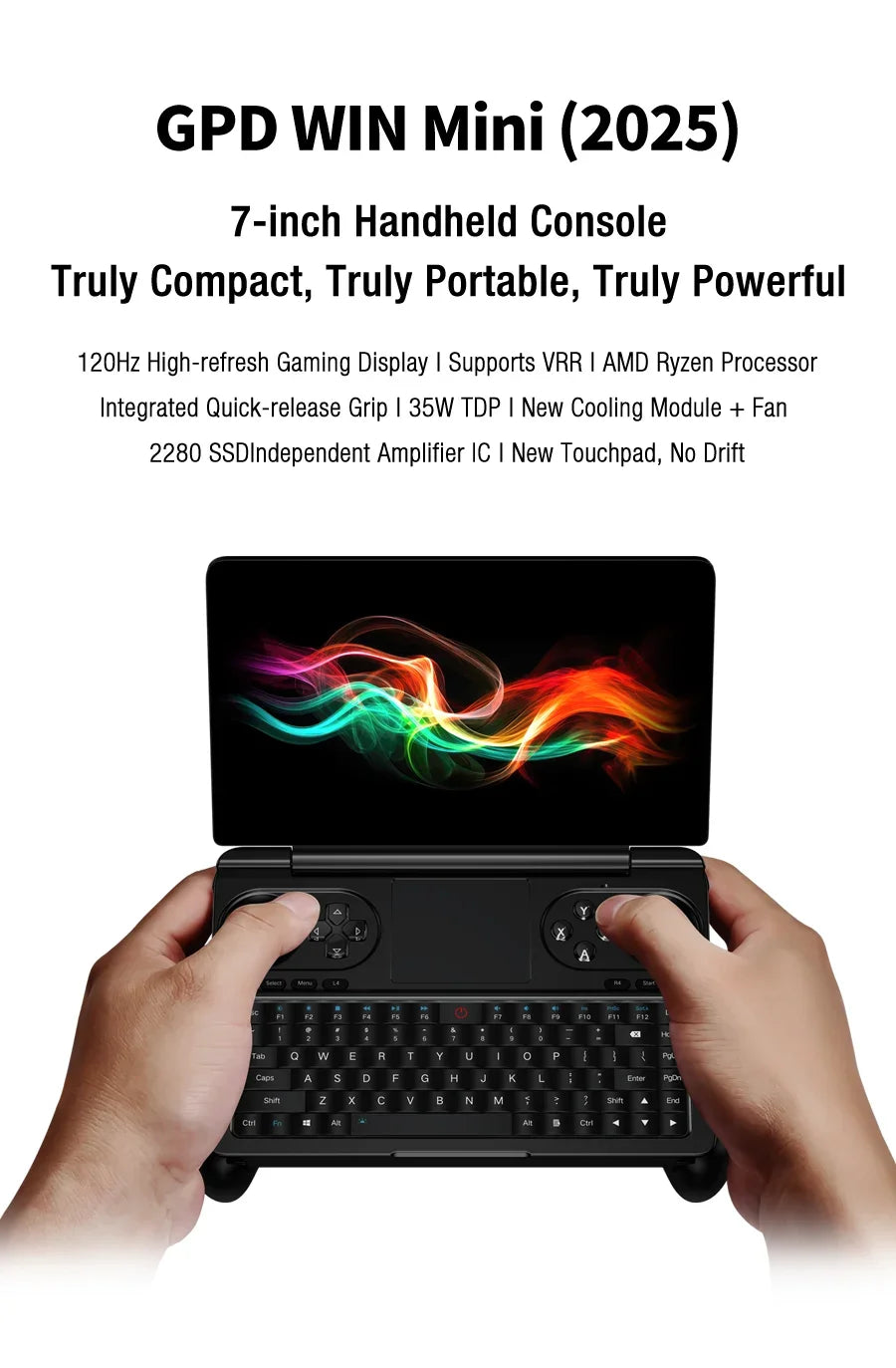 Consola portabilă de gaming GPD WIN Mini - 7", 32GB/1TB, 8 nuclee, 3.3GHz