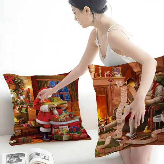 Merry Christmas Pillow Gift Home Office Decoration Bedroom Sofa Car Cushion Cover Case 45x45