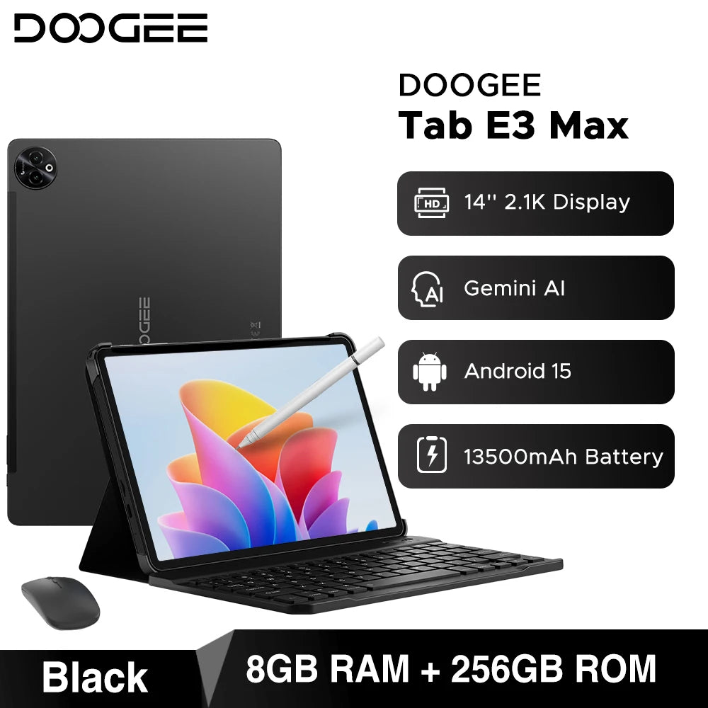 DOOGEE Tab E3 Max Gemini AI Quad-Lautsprecher - 14Zoll Display 256GBROM 13500mAh