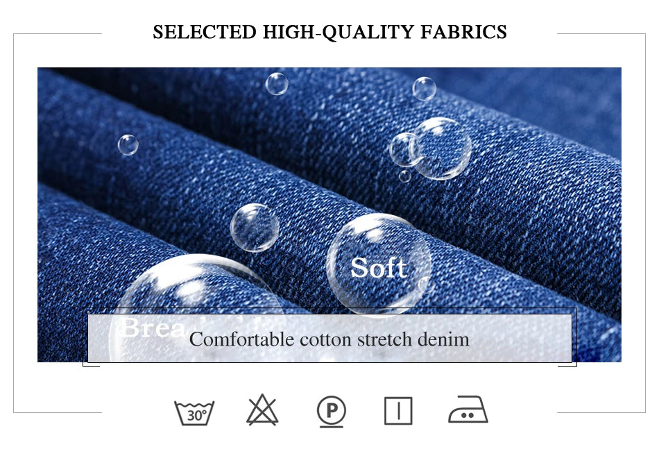 Blugi slim elastici la modă pentru bărbați - Business, greutate medie, S-XL