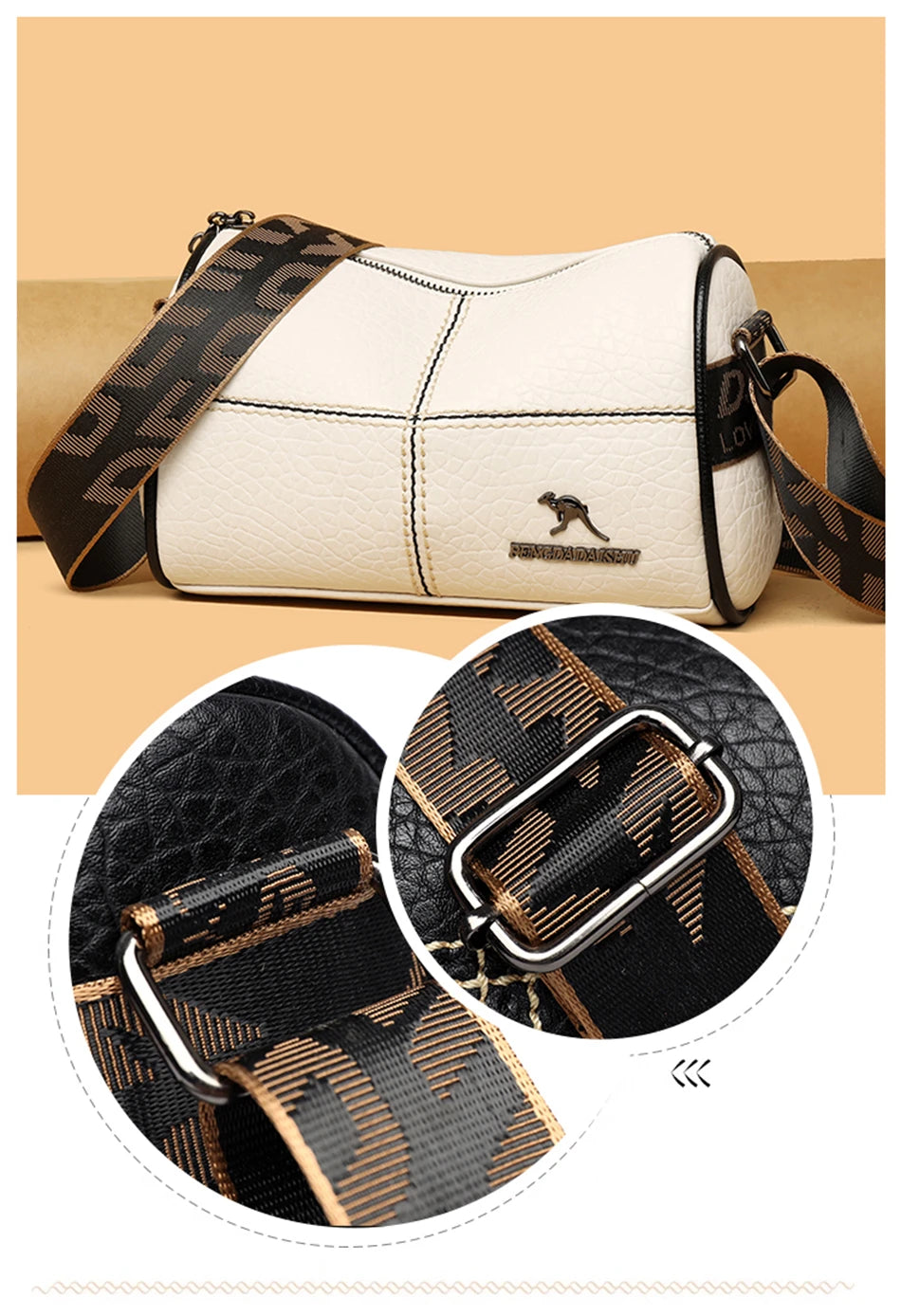 Stylish Mini Crossbody Bag for Women - Square Purse with Wide Shoulder Strap and Durable PU Leather Material