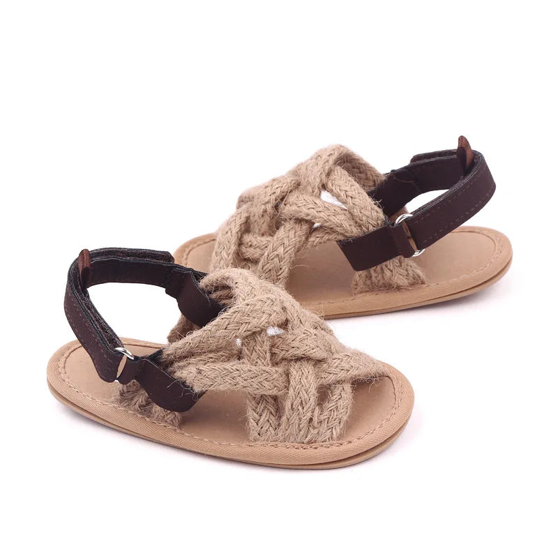 Baby Mädchen Blumen Spitze Krippe Sandalen 2025 - Süße Sommer Weiche Sohle Flache Prinzessin Schuhe - Säugling Rutschfest Erste Laufschuhe