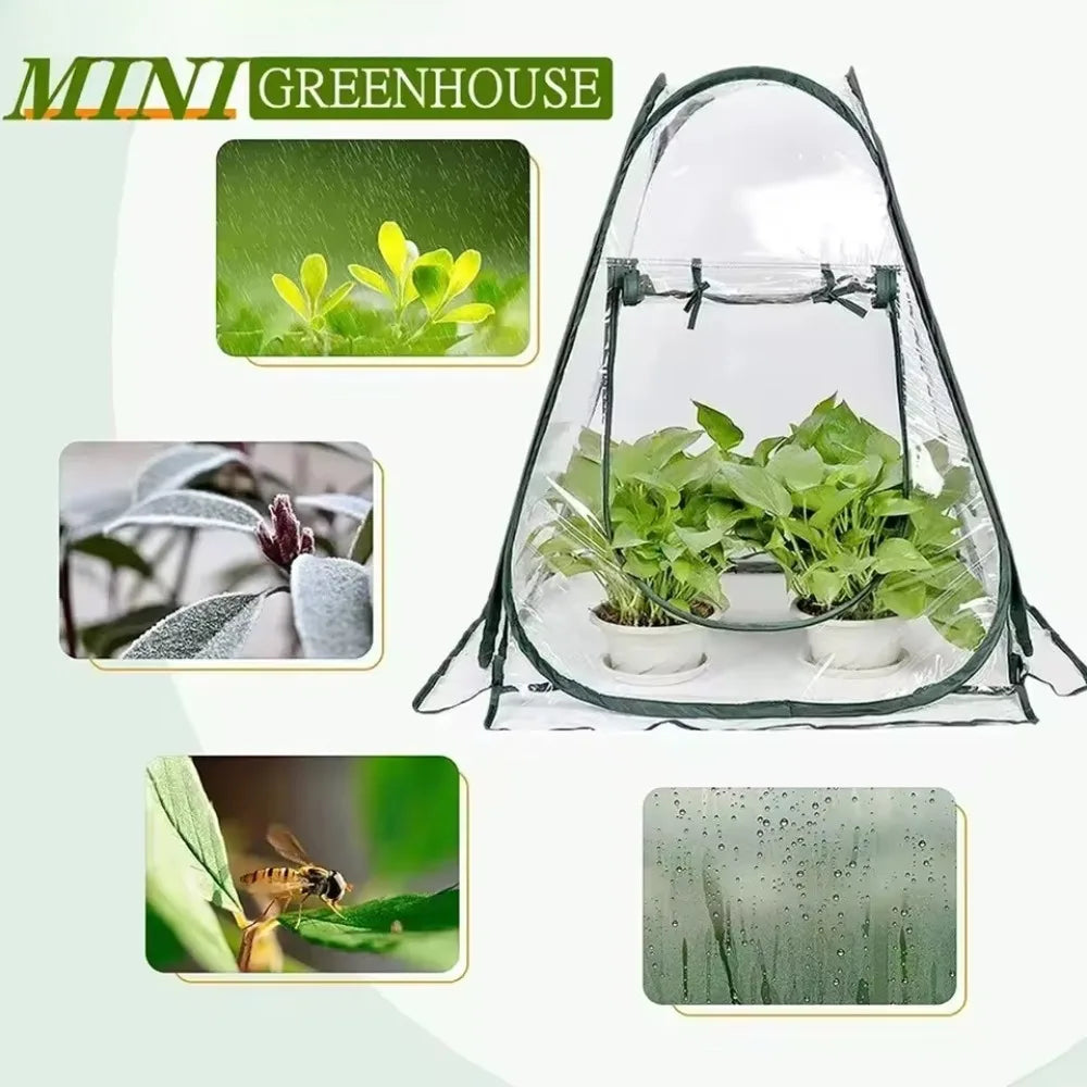 Plants Greenhouse Tent Transparent Folding Horticultural Greenhouse Warm Room Mini Sunroom Garden Nursery Plant Protective Cover