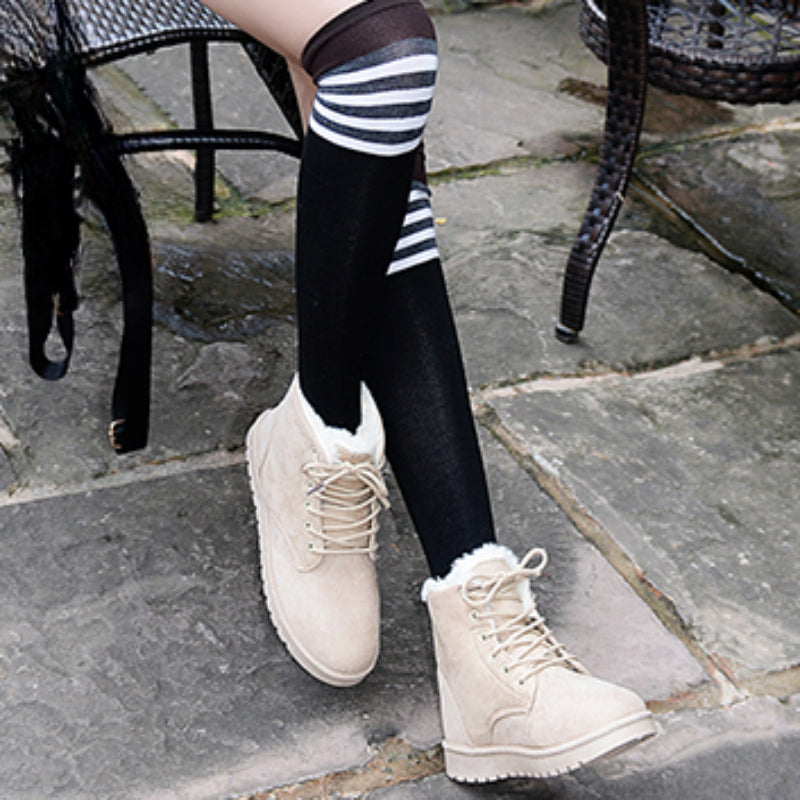 Cizme cu vârf rotund și călduroase din catifea BCEBYL - Mărime standard Ghete cu toc de 1 până la 3 cm Căptușeală din pluș