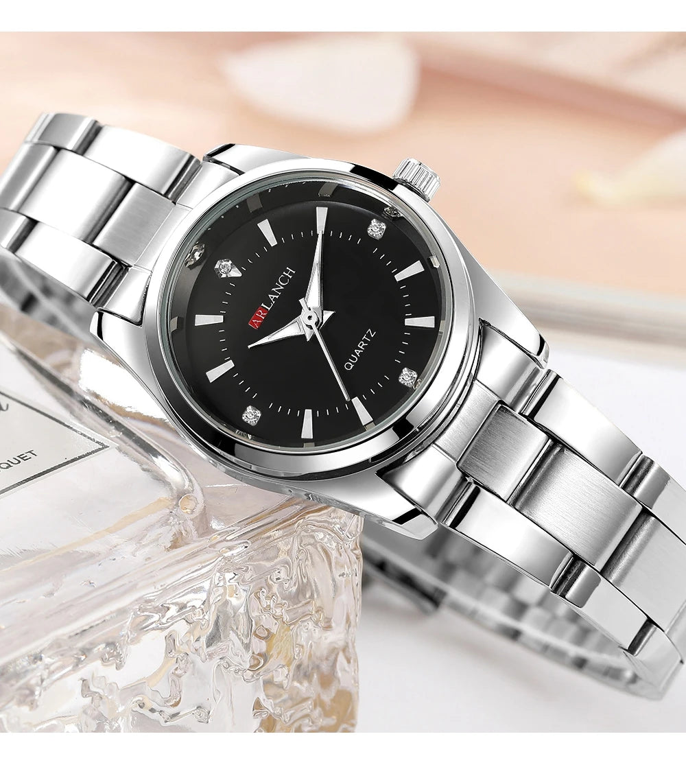 Damen-Uhr 2025: VA VA VOOM Luxury Women's Watch 29mm Fashionable Stainless Steel - Rhinestone Pink Minimalist Girl Clock Outdoor Travel Women Wrist Watches Collection