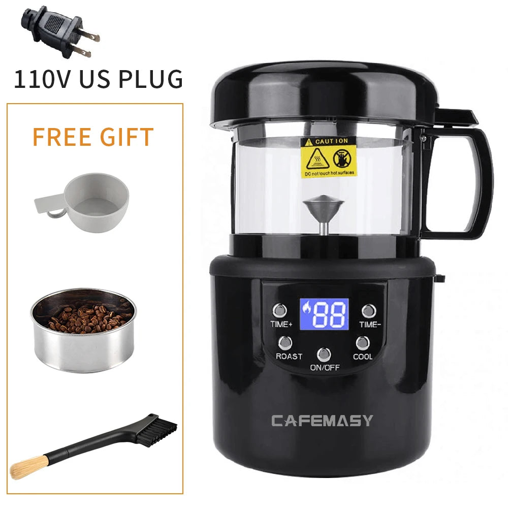 CAFEMASY Electric Coffee Bean Roaster Machine Mini Household Air Coffee Bean Roaster Temperature Control Coffee Roasting Machine