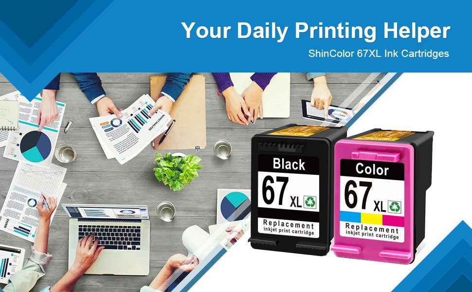 ShinColor HP 67XL Ink Cartridges HP Deskjet 2700 ink cartridge for Envy Series 4200 6020 6030 6400 6430