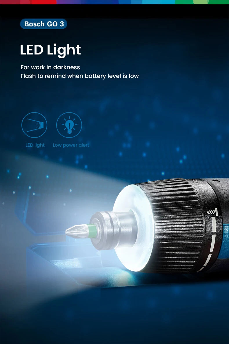 Bosch GO 3 Akku Schraubendreher Set 3.6V 5Nm 2 Ah Batterie Elektro Schraubendreher Mini Hand Bohrer Heim Multi-Funktion Elektrowerkzeug