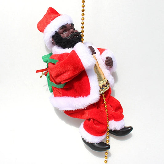 AT64 Elektrischer Kletter-Santa - Größe ca. 25 cm, Beleuchtung, Musik