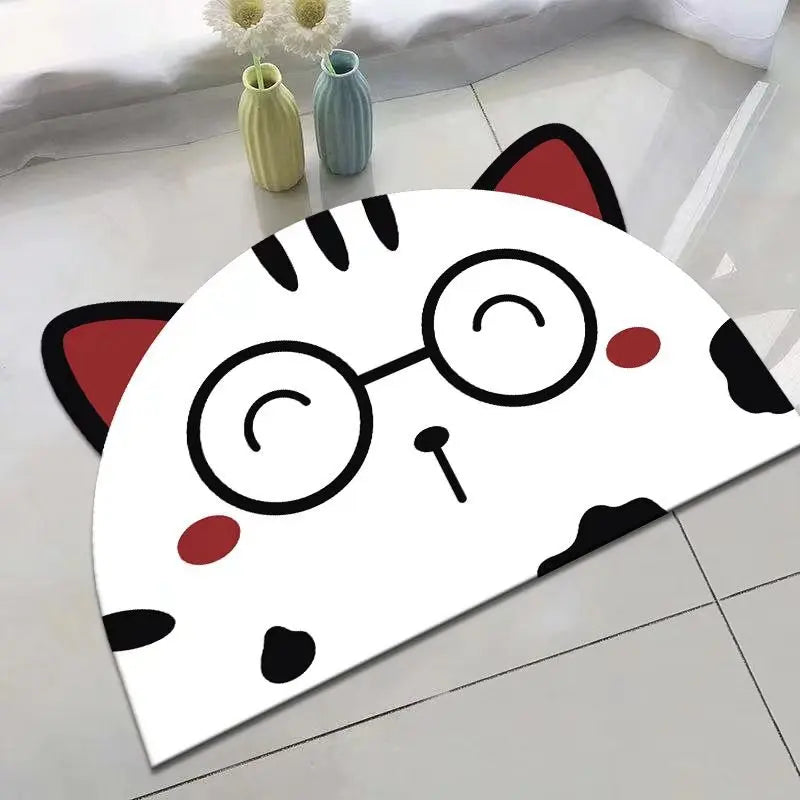 Panda Cartoon Dog Pattern Soft Cushion Bath Mat Quick Dry Super Absorbent Non-slip Bathroom Rug Diatom Mud Carpets Waterproof