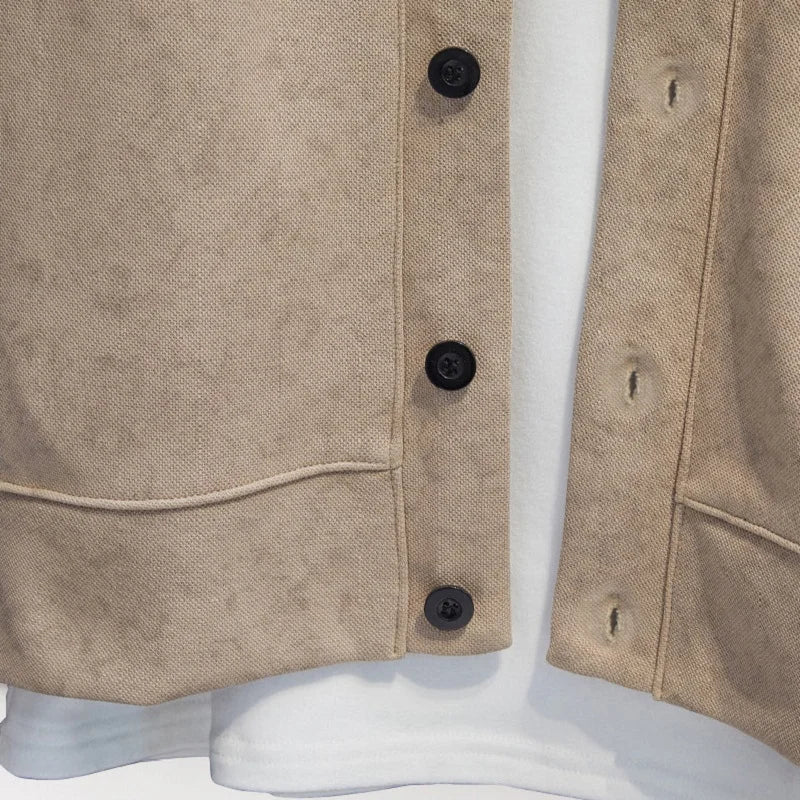 MAINKULCN Cardigan Koreanischer Stil V-Ausschnitt - Größe 8XL-10XL, Material Polyester Baumwolle, Knopfleiste