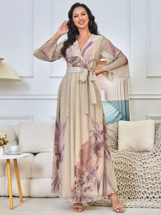 Elegant V Neck Women Evening Dress A Line Party Customized Dubai Robe Kaftan Special Occasions In Stock Casual Prom Gown - Golden Bridge Store