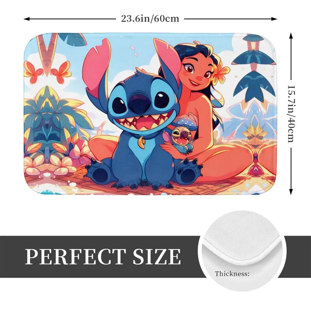 Custom Cartoon Stitch Floor Door Kitchen Bathroom Mat Anti-Slip Outdoor Doormat Bedroom Balcony Entrance Rug Carpet Footpad