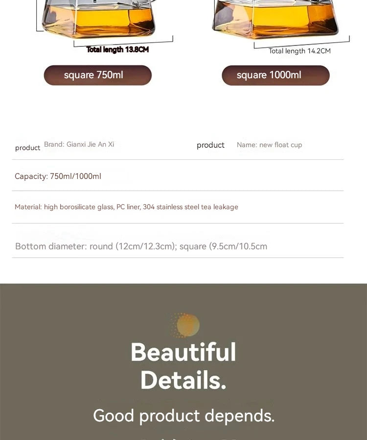 GIANXI Glass Teapot And Pot Household Tea Set Teapot Heat-resistant Tea Water Separation Filter Flower Teapot Glass Teapot