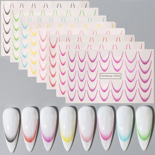 Choice FB-STZ40 Ombre French Nagelsticker - 8 Stück 6.3x10cm