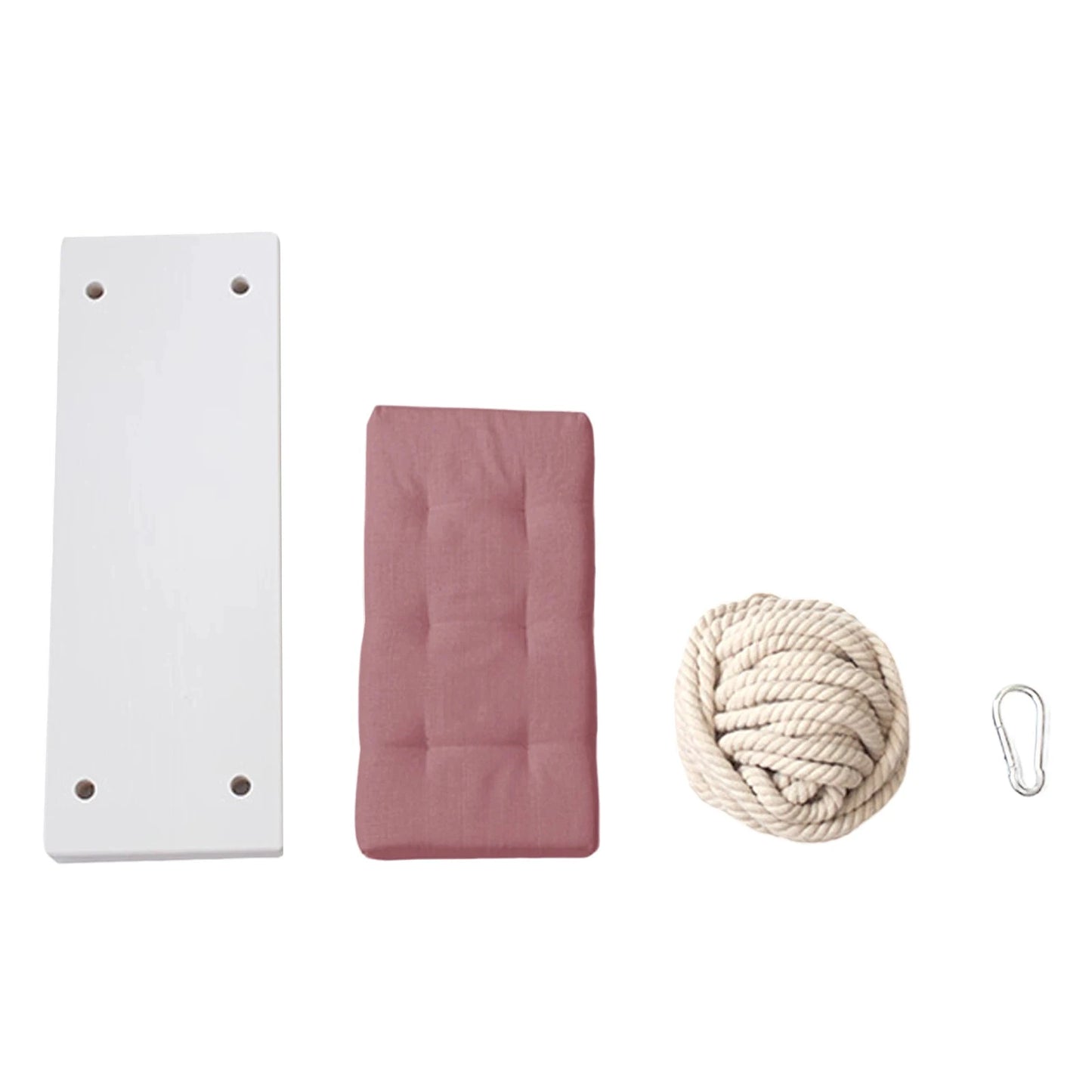 Holzschaukelsitz mit Kissen – Gartenschaukel mit verstellbarem Hanfseil, Innen- und Außenschaukeln, Holzschaukel, Außenschaukel by Golden Bridge Store