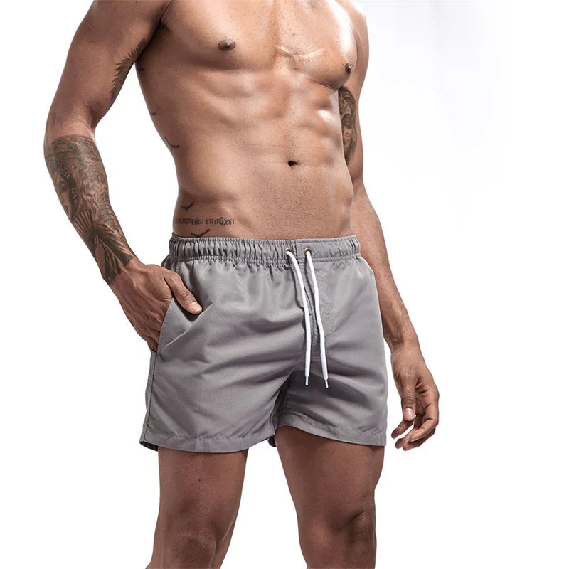 Herren Schwimmhose Taschen Mesh-Futter Schnelltrocknend Casual Board Shorts