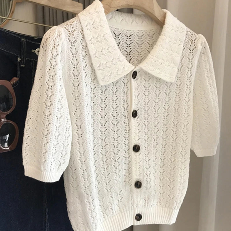 Cardigan Goghvinci cu model ajurat pentru femei - Mărime M, Greutate medie a materialului