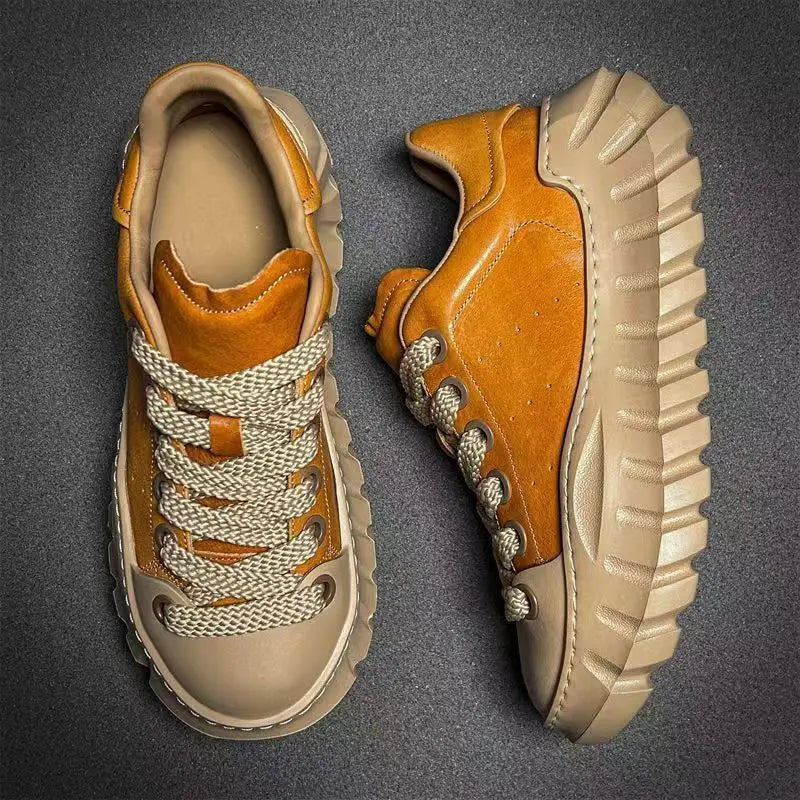 Designer Men's Sneakers New Thick-soled Shoes Casual Sports Flat Heel Round Toe Comfortable Trend Fashion Elastic