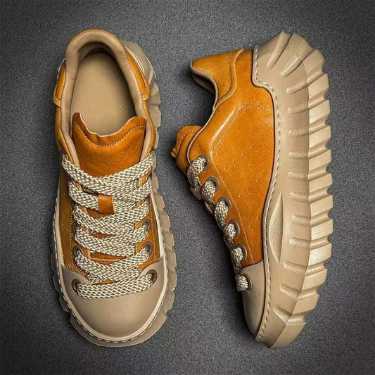 Designer Men's Sneakers New Thick-soled Shoes Casual Sports Flat Heel Round Toe Comfortable Trend Fashion Elastic