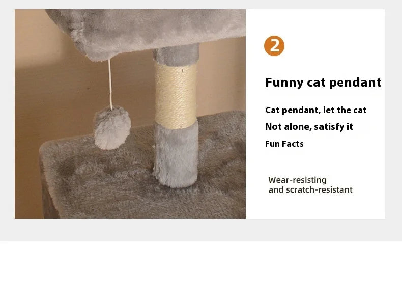 Large Wooden Cat Tree for Big Cats Multi Level Cat Climbing Tower with Scratching Posts and Cozy Condo