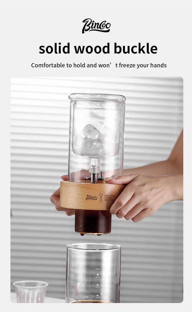 Glass Ice Drip Cold Brew Coffee Pot Portable Ice Cold Drinking Coffee Maker Home Kitchen Use Pour Over Kettle Removable Cleaning