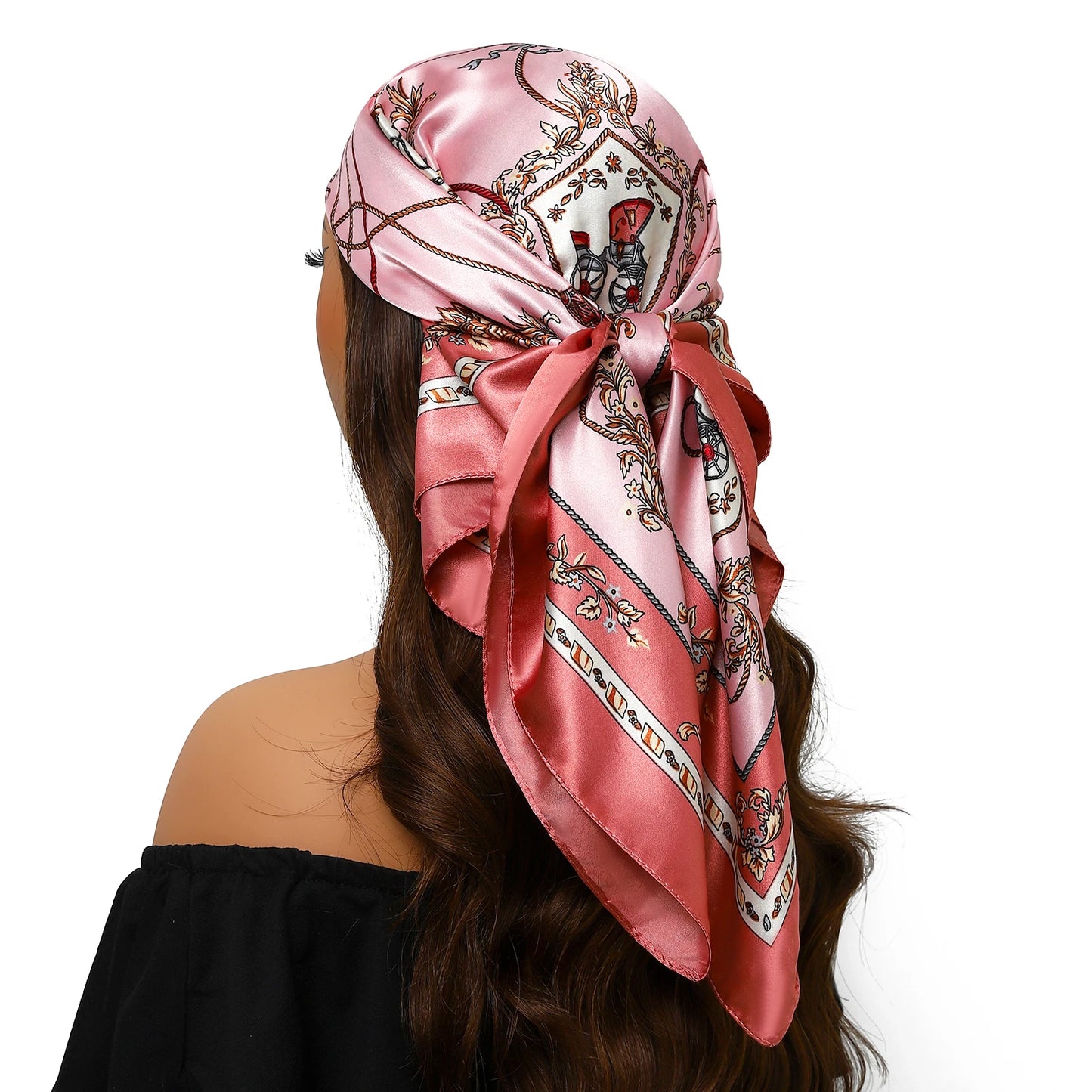 Kopf Foulard Seidenglanz - 90x90 cm Polyester weich