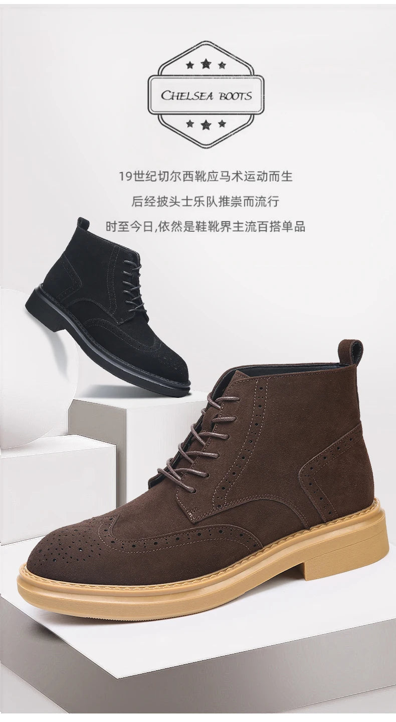 YEISNDOOCN N Vintage Echtes Leder Stiefel - Knöchelhoher Schaft Schnürverschluss Obermaterial Leder