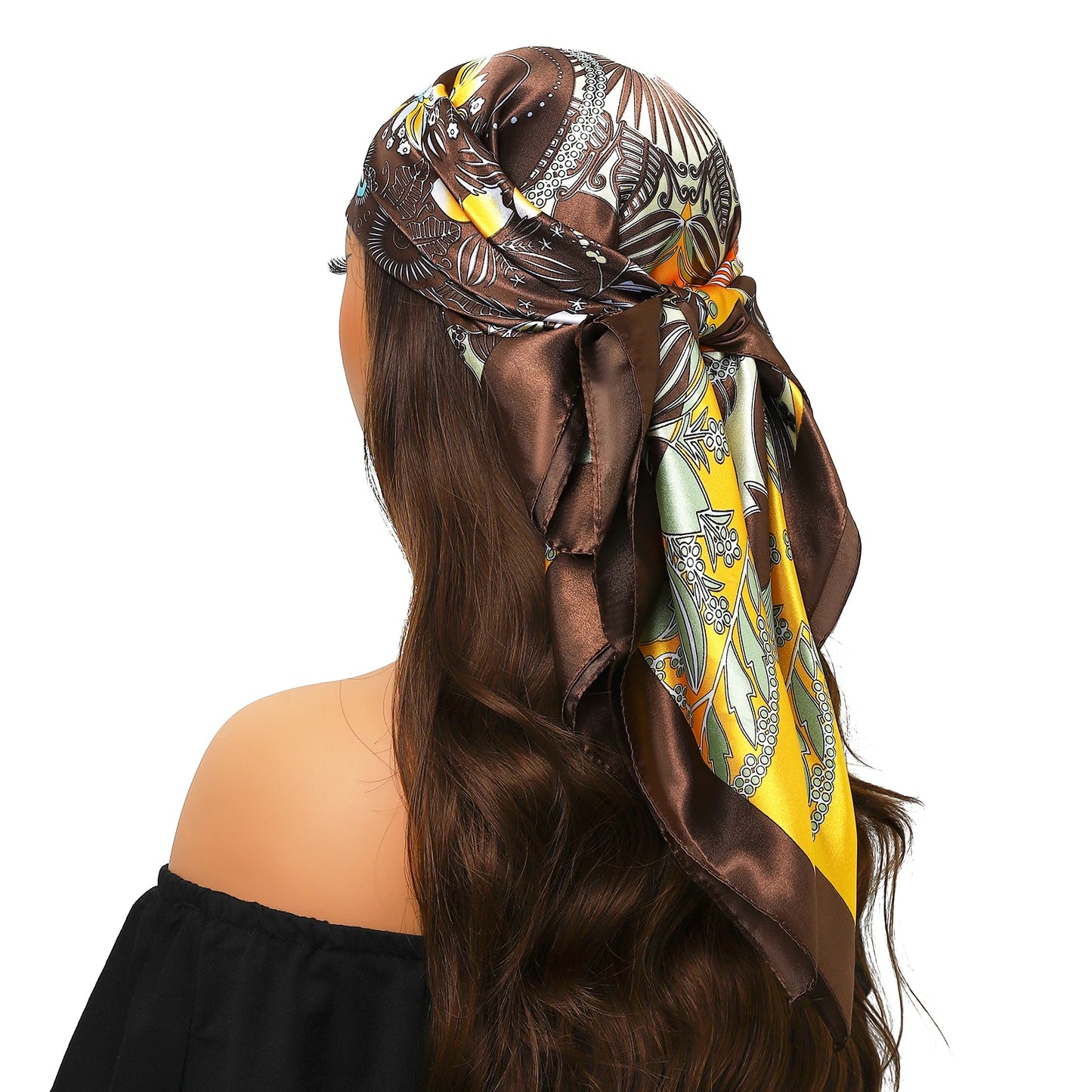 Kopf Foulard Seidenglanz - 90x90 cm Polyester weich