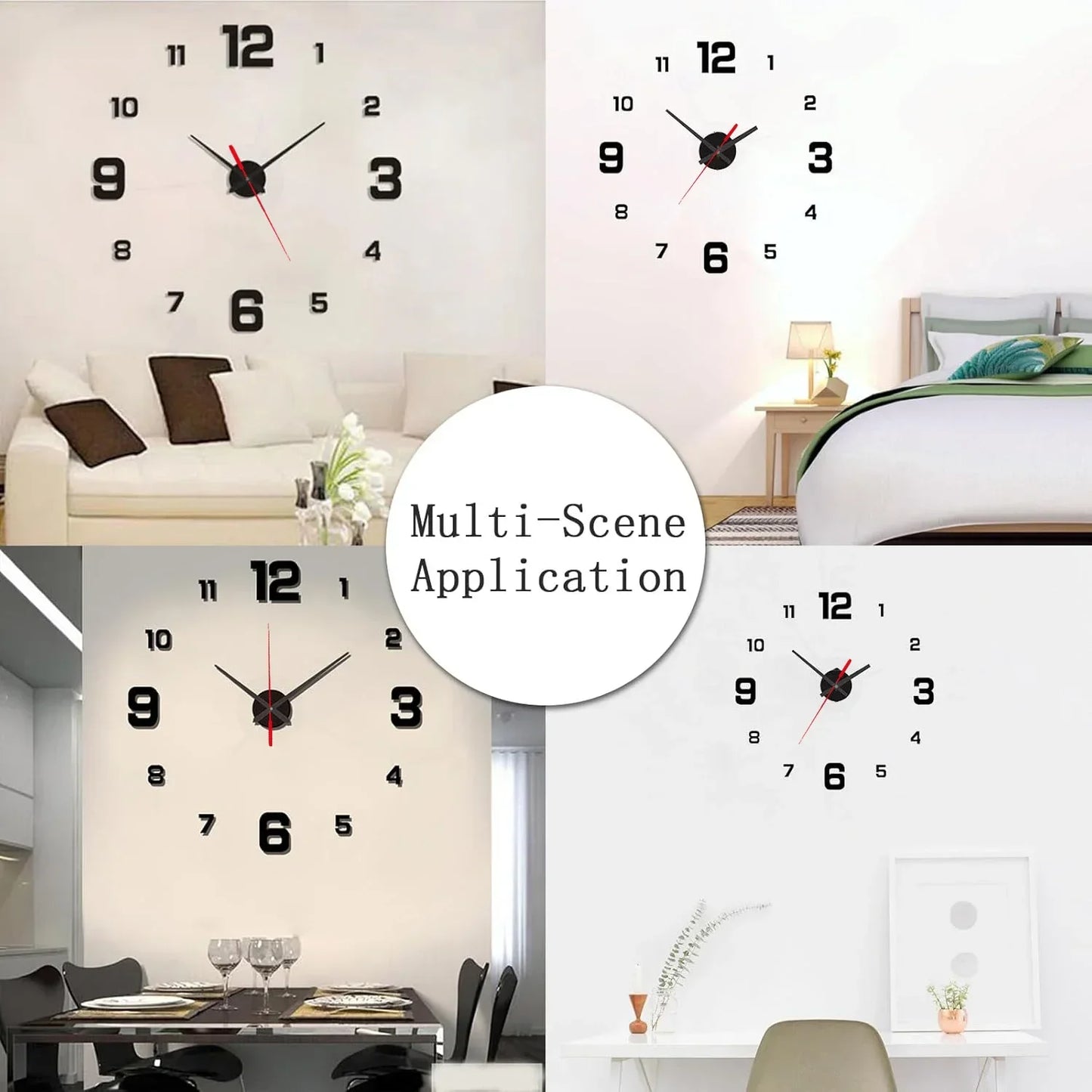 Choice 3D Rahmenlos DIY Uhr - Acryl 50cm Leise Wohnzimmer