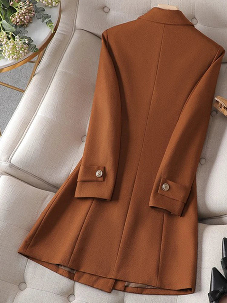 Sacou Yitimuceng cu guler răsturnat, nasturi dubli - mărimi mixte