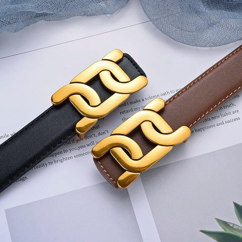 DINISITON Retro Gürtel Fashion - PU 2.4cm Breite, 6.1cm